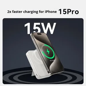 Batterie externe magnétique en plastique pour charge rapide sans fil certifiée 15W, haute capacité 27W 10000mAh A1654 - Product Image 3