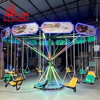 Attractions de fête foraine : Petite chaise volante Lotus, mini chaise volante rotative, manèges de parc d'attractions, jeux pour enfants