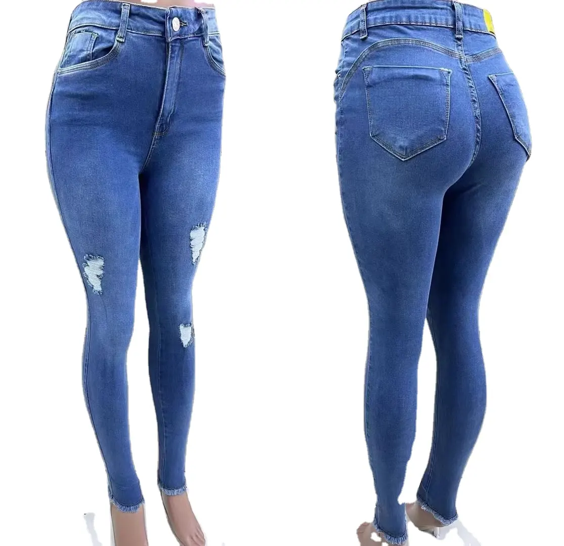 Cumpleaños más-tamaño Boyfriend jeans inventario de comercio exterior, jeans de mujer al por mayor