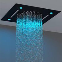 Ensemble de robinets thermostatiques de 20 pouces pour plafond avec brume de pluie et cascade, système de douche thermostatique de luxe avec jets de corps