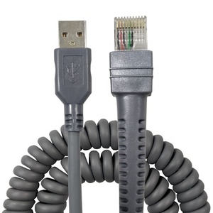 Cable USB en Espiral con Blindaje Trenzado CBA-U09-C15ZAR de 15 pies para Escáner de Código de Barras Zebra Symbol LS1203 LS2208 LS4208 Ls4278 <span class=keywords><strong>Ds6878</strong></span> - Product Image 4