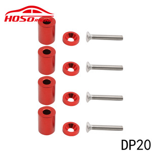 HOSO RACING Aluminum Hood <b>Spacer</b> Kit Red 8mm For Car Lifts JDM Engine Ventilation Installation - Product Image 4