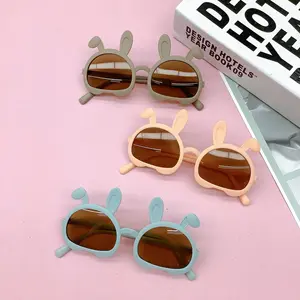 Gafas de sol con orejas de conejo para niños y niñas, anteojos de sol con dibujos animados, para playa y verano