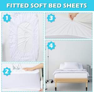 50% Poly 50% coton haute température simple drap entièrement ajusté avec élastique tout autour de la peau pour lit à la maison/Table de massage - Product Image 5