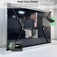 Écran de projection motorisé Yinzam pour sol, 100 à 120 pouces, 16:9, 4K UHD, ALR PET Crystal pour projecteurs à longue focale UST