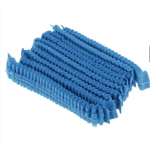 Gorro desechable médico tipo bouffant, no tejido, para uso quirúrgico, azul, talla única. - Product Image 2