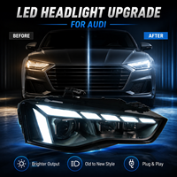 Ensemble de phares LED BK pour Audi A5 2012-2016, style RS5, DRL dynamique, clignotant séquentiel, lentille de projecteur bi-LED, plug and play