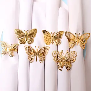 Table Accessories Metal Napkin Ring Hollow Butterfly Wedding Table Cloth Ring