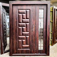 TECHTOP Porte d'entrée principale en acier inoxydable avec verre coulé, moderne, de luxe, bon marché, pour la maison