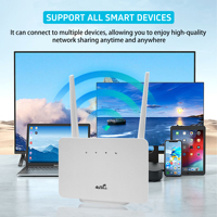 Router WiFi 4G con 2 Antenas, Internet Inalámbrico de 2.4G, Módem GSM para Uso Doméstico, Router 4G LTE con Firewall y Red WiFi Móvil