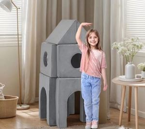 Sofá Modular de Tela para Bebés, Sofá Seccional Compresible, Sofá de Bloques de Espuma de Alta Densidad para Niños, Sofá Moderno de Tela - Product Image 5