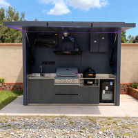 Ensemble de barbecue d'extérieur modulaire moderne haut de gamme personnalisé, cuisine d'été à gaz