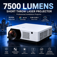Projecteur laser 3LCD à courte focale de 7 500 lumens, WUXGA 1920x1200, avec déplacement de l'objectif pour installation en grande salle