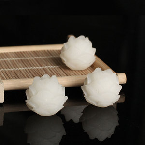 Cuentas de Jade Blanco Bodhi Lotus de 18 mm para Hacer Pulseras, Cuentas de Oración Budistas DIY, Accesorios - Product Image 3