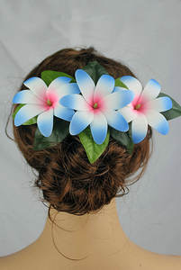 Fornitore all'ingrosso della fabbrica HM1021 8 colori 3-EVA schiuma Tiares Clip di capelli <span class=keywords><strong>W</strong></span> Maile foglie donne fiori hawaiani decorazione perni per capelli - Product Image 4