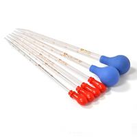 Burette en verre graduée de 0,5 ml, 1 ml, 2 ml, 3 ml, 5 ml, 10 ml, pipette Pasteur en verre avec tête en caoutchouc