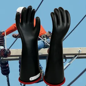 Ppeplus Oem Aanvaardbaar 10KV Rubber Isolerende Elektrische Hand Handschoenen Elektricien Elektrische Werk Handschoenen