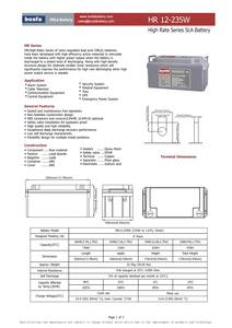 Batterie au plomb-acide rechargeable HR12-235W <span class=keywords><strong>12V</strong></span> <span class=keywords><strong>72AH</strong></span> à décharge élevée - Product Image 3