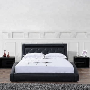Set Perabot Kamar Tidur Mewah Desain Kulit Berkualitas Tinggi untuk Rumah, <span class=keywords><strong>Hotel</strong></span>, Apartemen, Tempat Tidur Empuk Custom - Product Image 2