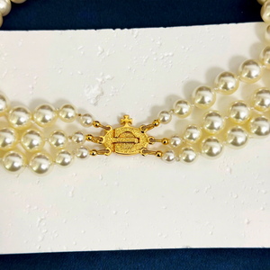 <span class=keywords><strong>Collana</strong></span> Choker Elegante e Unica da Donna, Tre Strati di <span class=keywords><strong>Perle</strong></span> Saturn <span class=keywords><strong>Grandi</strong></span>, in Tungsteno Placcato Oro 18K, Stile Regina Madre - Product Image 4