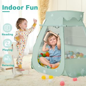 Tente pour enfants en forme d'étoile verte à 6 branches, bleue, pliable, pour l'intérieur, maison de princesse, piscine à balles océaniques - Product Image 3
