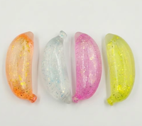 Jouet sensoriel anti-stress pour enfants, en maltose colorée et pailletée, en forme de banane, à presser, en autres matériaux, pour soulager l'anxiété