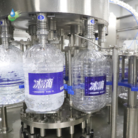 Machine automatique monobloc 3-en-1 pour le rinçage, le remplissage et le bouchage de bouteilles d'eau de 3L, 5L, 10L, 15L pour les liquides en grandes bouteilles