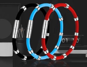 Mode femmes hommes étanche en acier inoxydable fermoir bracelet en silicone santé aimant ion <span class=keywords><strong>négatif</strong></span> bracelet en silicone - Product Image 6