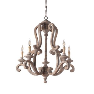 Lámpara Colgante <span class=keywords><strong>de</strong></span> <span class=keywords><strong>Techo</strong></span> Estilo Rústico Americano, <span class=keywords><strong>de</strong></span> Madera, Retro, Tipo Candelabro - Product Image 1