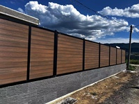 Clôture de jardin en bois-plastique composite (WPC) pour extérieur, poteaux en aluminium imperméables