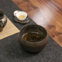 Bol à matcha en céramique lavée à l'eau, petit bâtiment artisanal, style japonais, ensemble de thé Kung Fu, ensemble à matcha, outil à matcha