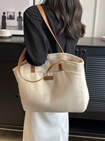 Sac fourre-tout vintage HAOXUAN élégant et simple, assorti aux couleurs, pour femme, nouveau style 2026, polyvalent, pour l'école, le travail, décontracté, grande capacité, simple
