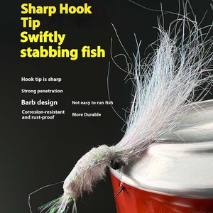 Pesca alla trota d'acqua dolce gambero mosche doppiaggio ghiaccio esca a mosca per la pesca del fiume lago - Product Image 3