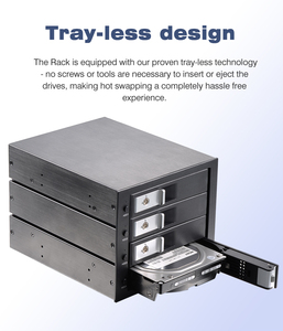 Unestech Alumínio 5,25 "<span class=keywords><strong>a</strong></span> 4X3,5" Hot Swap SATA SAS HDD Mobile Rack Caso Disco Rígido Externo para Aplicações Informáticas - Product Image 2