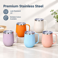 Mug isotherme personnalisé en acier inoxydable à double paroi de 12 oz avec poignée et couvercle, tasse en forme d'œuf pour café, vin, voyage