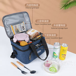 Brivilas Insulated Picnic Bag Double Layer Oxford Cloth Portable Lunch Cooler Outdoor Use - Product Image 2