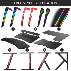 Modern Gaming Desk With RGB LED Lights and Cable Management Durable Steel Frame Computer Table for PC Gamer Setup Esports - Product Image 3