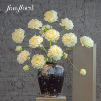 FONG IAN Fleur de soie réaliste, pivoine artificielle à tige unique, toucher réel, faite à la main, imperméable, pour mariage, maison, hôtel