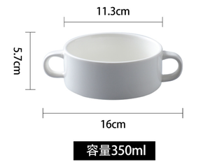 Ceramic Bohemian Eco-Friendly Double Ear <b>Soup</b> Tureen Rice <b>Bowl</b> Double Handle Lid-Free <b>Soup</b> <b>Bowl</b> Hotel Restaurant Tableware - Product Image 5