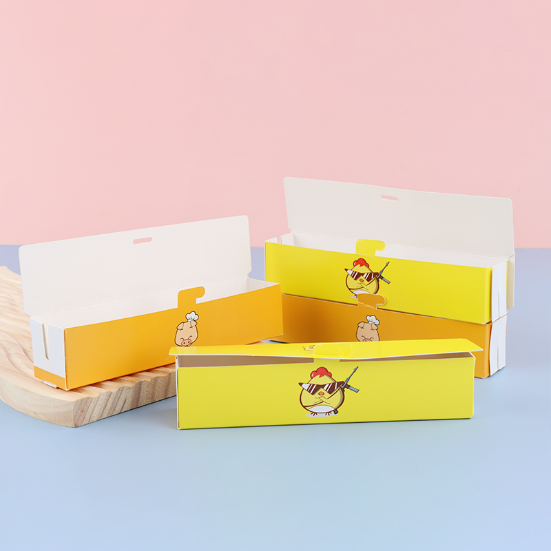 Paper Food Trays Brown Kraft Paper Box Disposable Custom Hot Dog Trays Paper