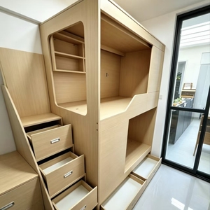 Lit capsule en bois détachable sur mesure, optimisation de l'espace, <span class=keywords><strong>pour</strong></span> auberge de jeunesse, dortoir, hôtel capsule - Product Image 2