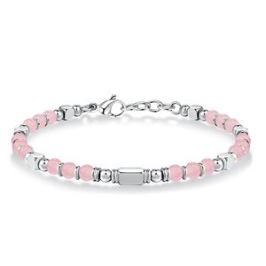 Wholesale Customizable Classic Natural Stone Unisex Stretch Beaded <b>Bracelet</b> Rose Quartz <b>Amethyst</b> Stainless Steel Beads Gift - Product Image 1