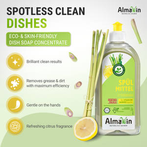 AlmaWin Brand Organic Dishwashing <b>Liquid</b> With Lemongrass Scent 500ml Dishwashing <b>Liquid</b> Powerful Dishwashing Organic Detergent - Product Image 3