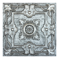 Plaques de plafond en PVC imitation étain 2x2 pieds, gaufrées, étanches, pour murs intérieurs de cafés, bars, hôtels, ignifuges, livraison incluse