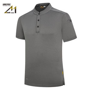 Men's Solid Knitted Stretch for <b>Shirt</b> Quick Dry Embroidered Button Design Breathable Anti-Wrinkle for Sport Golf Casual - Product Image 2