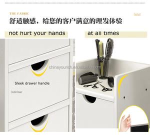 Chariot à tiroirs <span class=keywords><strong>de</strong></span> rangement noir et blanc à 4 niveaux, facile à organiser, idéal pour les outils des coiffeurs dans les salons <span class=keywords><strong>de</strong></span> coiffure ou les salons <span class=keywords><strong>de</strong></span> beauté - Product Image 5