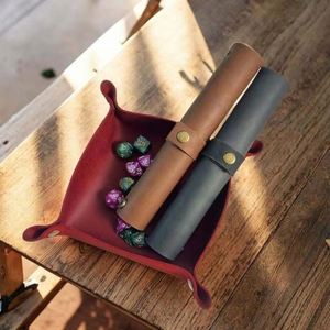 6 Colors Genuine Leather DND Dice <b>Rolling</b> Tray & <b>Mat</b> for RPG Personalized Engraved Dice Holder-Welcome Gifts Promotional Durable - Product Image 3