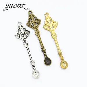 YuenZ 3 colour Charms Spoon Antique silver Plated Pendants alloy Jewelry Making DIY Handmade Craft 60*15mm J387