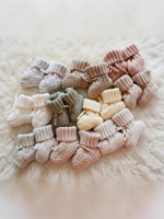 Chaussons tricotés pour bébés garçons et filles, chaussettes à fermeture à nouer, en coton doux, pour nouveau-nés, anti-rayures, chaussures de cheville pour nourrissons