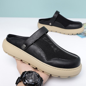 Men's <b>Closed</b> <b>Toe</b> Mesh Clogs Thick Sole Breathable <b>Summer</b> Outdoor <b>Sandals</b> Fashion Style EVA Outsole - Product Image 1